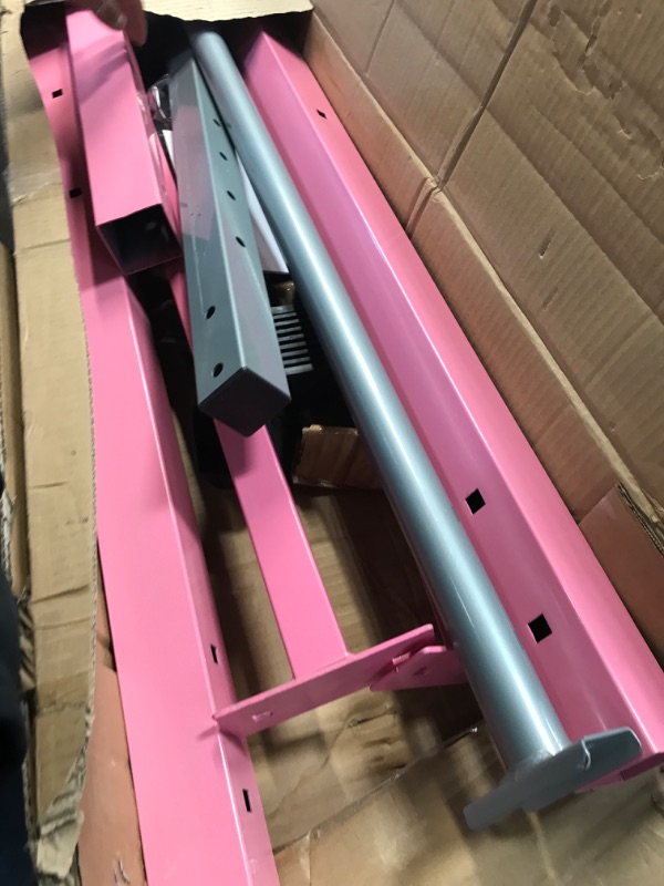 Photo 2 of **NONREFUNDABLE**FOR PARTS OR REPAIR**SEE NOTES**
Safly Fun Gymnastics Bar for Kids Ages 3-15 for Home - Steady Steel Construction, Anti-Slip, Easy to Assemble, 3' to 5' Adjustable Height Pink Kids Bar