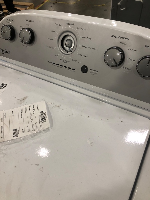 Photo 3 of Whirlpool 3.5-cu ft High Efficiency Agitator Top-Load Washer (White)
