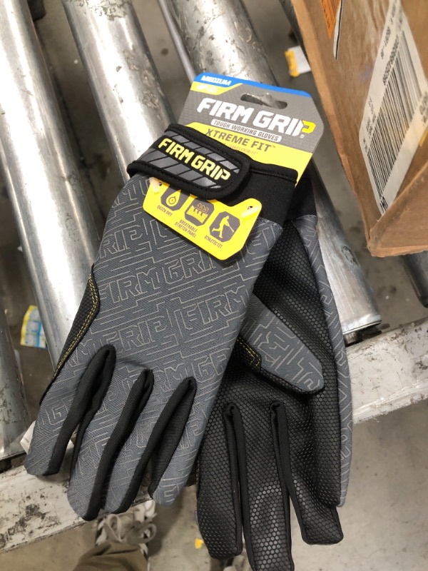 Photo 2 of FIRM GRIP Medium Xtreme Fit Work Gloves, Black
