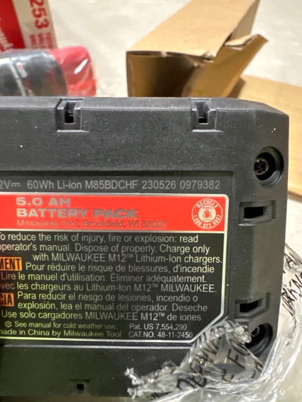 Photo 4 of ***READ NOTES***Milwaukee M12 12-Volt Lithium-Ion High Output 5.0 Ah and 2.5 Ah Battery Packs and Charger Starter Kit
