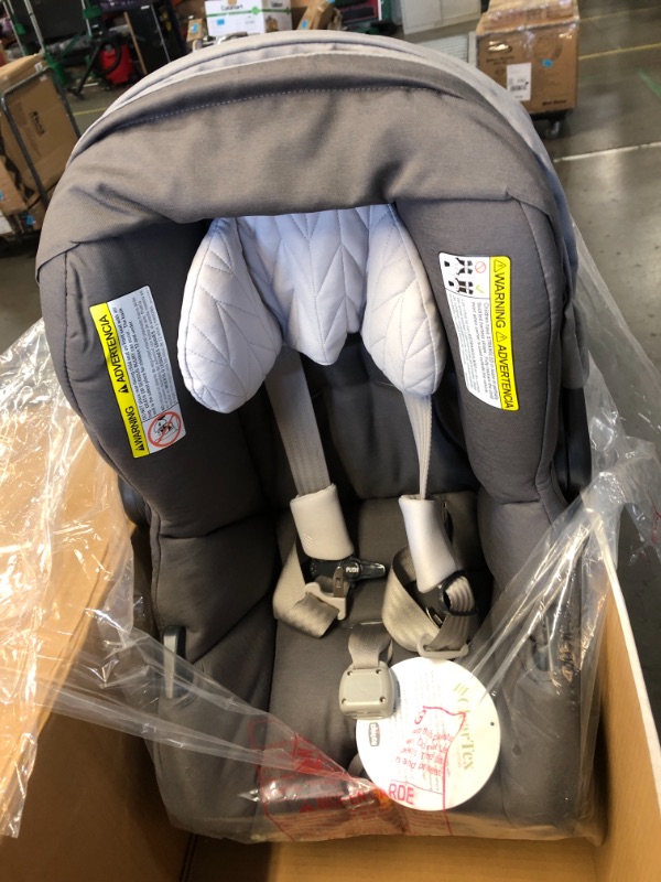 Photo 2 of Chicco KeyFit 30 ClearTex Infant Car Seat and Base, Rear-Facing Seat for Infants 4-30 lbs, Includes Infant Head and Body Support, Compatible with Chicco Strollers, Baby Travel Gear | Slate/Grey Slate KeyFit 30 with Cleartex Fabric