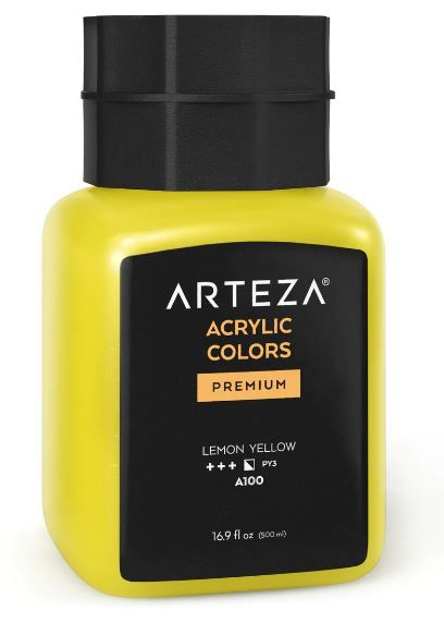 Photo 1 of Acrylic Paint, 16.9oz Bottle - Single Color Lemon Yellow