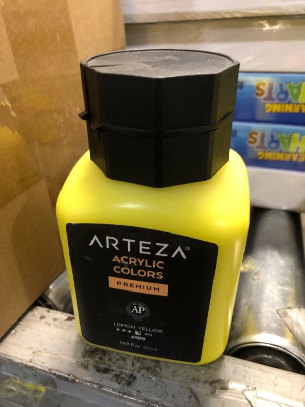 Photo 1 of Acrylic Paint, 16.9oz Bottle - Single Color Lemon Yellow