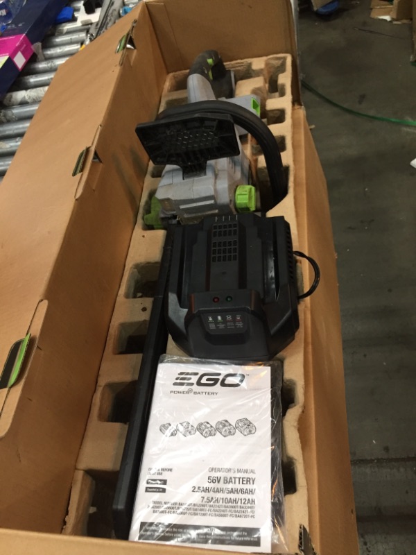 Photo 2 of *** PARTS ONLY ***
EGO Power+ CS1804 18-Inch 56-Volt Cordless Chain Saw 5.0Ah Battery and Charger Included 18-In.Chainsaw Kit w/ 5.0 Ah Battery