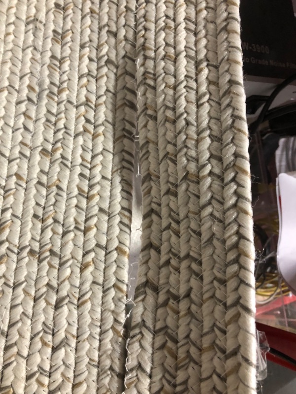 Photo 3 of (ITEM HAS HOLE ON SIDE) nuLOOM Wynn Braided Indoor/Outdoor Runner Rug, 2' 6" x 12', Ivory
