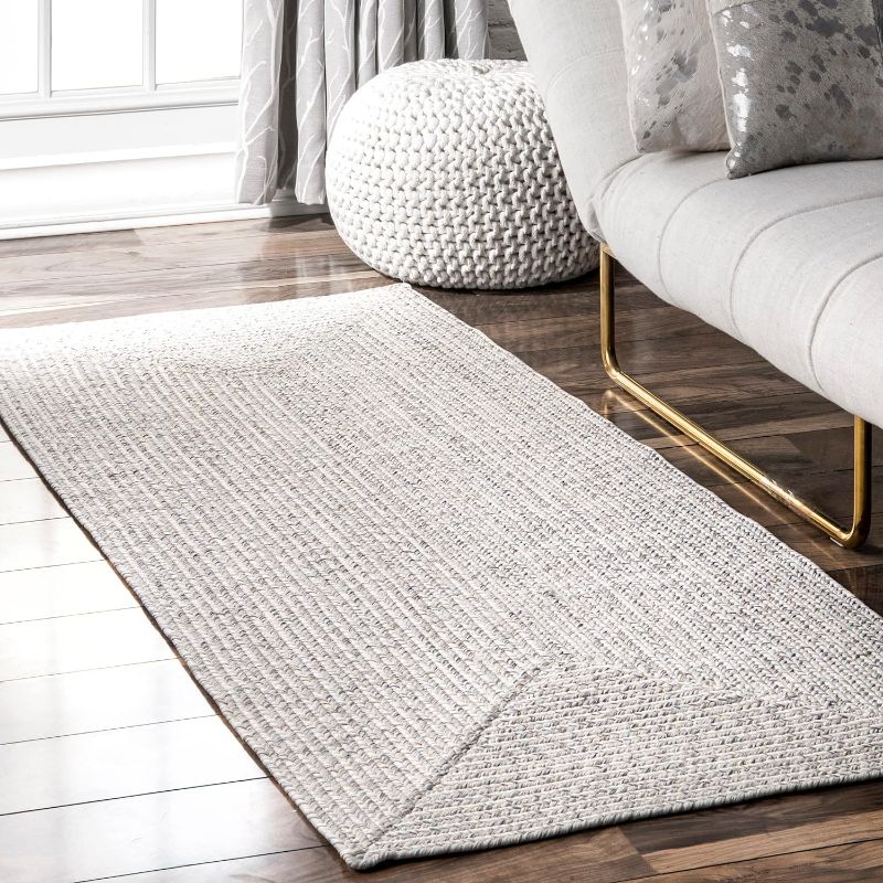 Photo 1 of (ITEM HAS HOLE ON SIDE) nuLOOM Wynn Braided Indoor/Outdoor Runner Rug, 2' 6" x 12', Ivory
