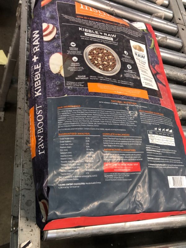 Photo 2 of 1/07/25***Instinct Raw Boost Grain Free Dry Dog Food, High Protein Real Beef Kibble + Freeze Dried Raw Dog Food, 20 lb. Bag Beef 20 Pound (Pack of 1)