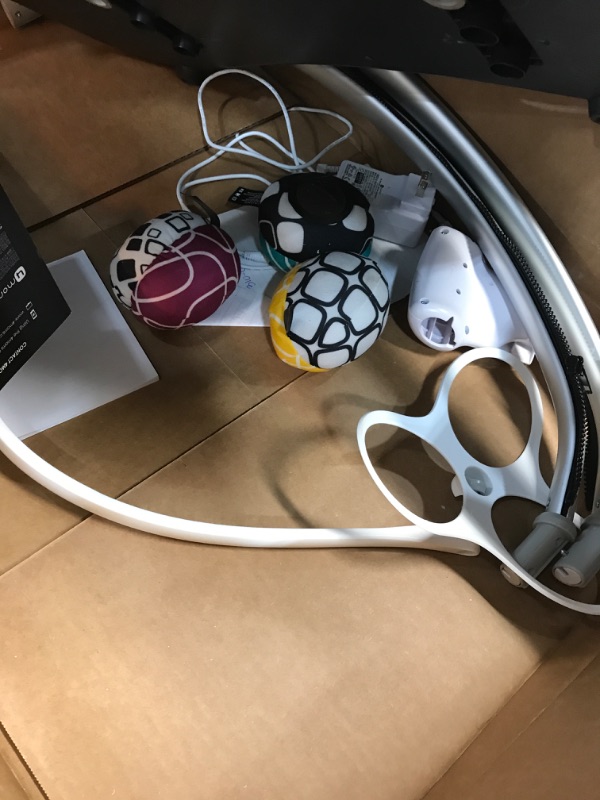 Photo 1 of 4moms mamaRoo 4 Multi-Motion Baby Swing + Safety Strap Fastener, Bluetooth Baby Swing with 5 Unique Motions, Nylon Fabric, Grey