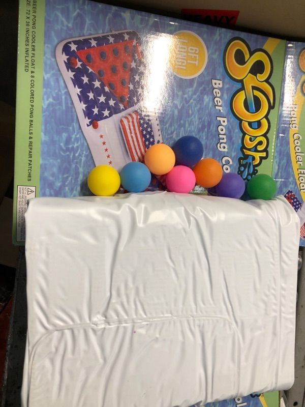 Photo 2 of American Flag Beer Pong Cooler, 1 Pack Beer Pong Pool Float for Summer Party