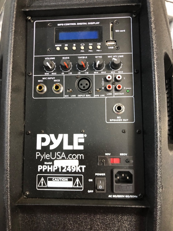 Photo 8 of Pyle Wireless Portable PA System - 1800W High Powered Bluetooth Compatible Active + Passive Pair Outdoor Sound Speakers w/ USB SD MP3 AUX - 35mm Mount, 2 Stand, Microphone, Remote - Pyle PPHP1249KT
