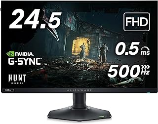 Photo 1 of Alienware AW2524H Gaming Monitor - 24.5-inch 500Hz 1ms IPS Anti-Glare Display, HDMI/DP/USB, Height/Tilt/Swivel/Pivot Adjustable, Dell Services - Dark Side of The Moon
