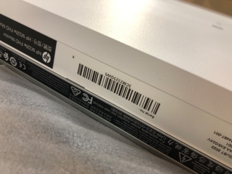 Photo 1 of HP M32fw FHD Monitor, Full HD (1920 x 1080), AMD FreeSync 31.5 Inches, Ceramic white with silver stand