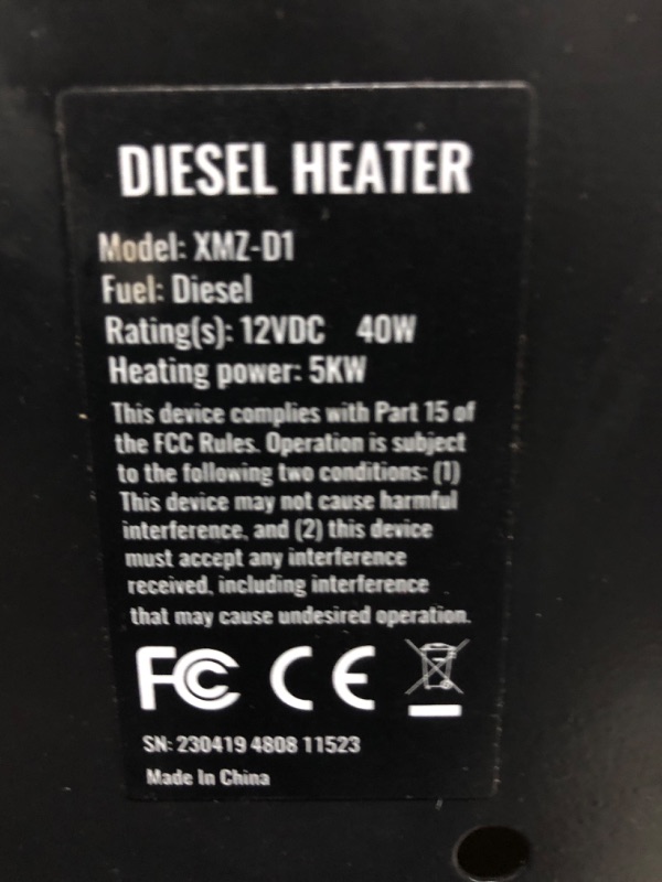 Photo 5 of * not functional * sold for parts * repair * 
VEVOR 5KW Diesel Heater All in One, Diesel Air Heater with Remote Control and LCD Screen