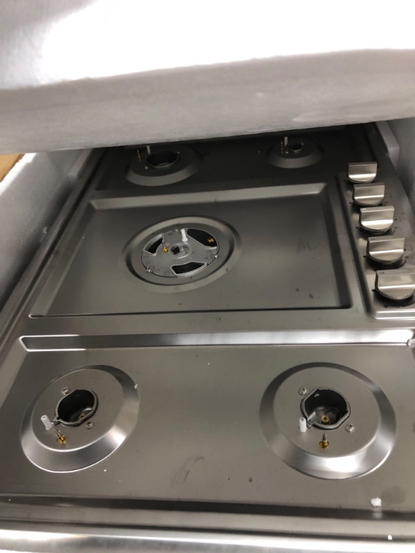 Photo 1 of 30 Inch Gas Cooktop with 6 Metal Knob, Dalxo 5 Italy Defendi Burner Gas Stovetop, Food-grade Stainless Steel Built-In Gas Hob, NG/LPG Convertible Gas Range Top for Kitchen, Thermocouple Protection