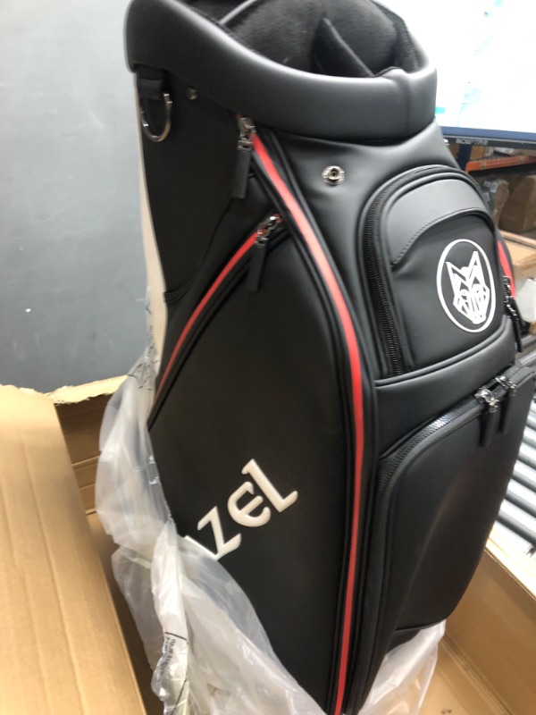 Photo 5 of MAZEL Golf Cart Bag with Rain Hood - 6 Top Way Excellent Leather Golf Clubs Bag for Men & Women