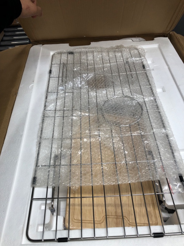 Photo 1 of 30-inch Farmhouse Kitchen Sink Stainless Steel, BoomHoze 30x20 Handmade Workstation Sink 16 Gauge 304 Stainless Steel Single Bowl Farm Sink Apron Sink Deep Kitchen Sink Farmers Sink with accessories 30"x20"x10" (R10) Stainless Steel