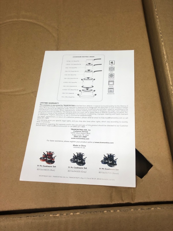 Photo 1 of Tramontina Nesting 11 Pc Nonstick Cookware Set - Naval - 80156/067DS