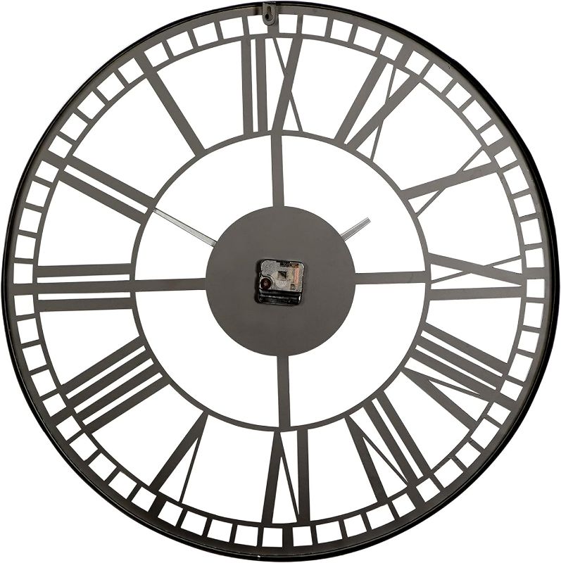 Photo 3 of (READ NOTES) Deco 79 Metal Open Frame Wall Clock, 28" x 1" x 28", Black