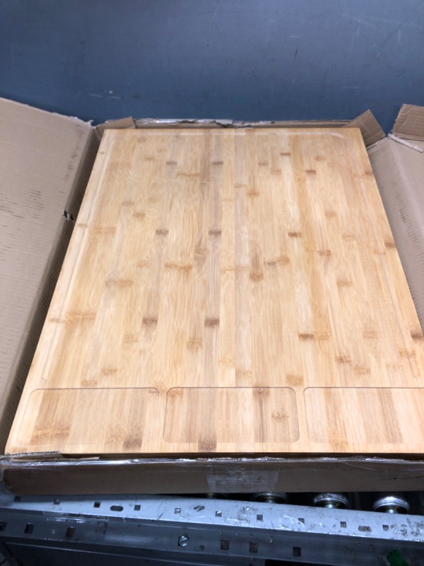 Photo 2 of 30 x 21 in Extra Large Bamboo Cutting Board and Stovetop Cover, Stove Top Cover Chopping Board with Detachable Legs and Juice Groove, Protector Board for Restaurant Kitchen Counter & Sink XXXL(30x21x3.3")