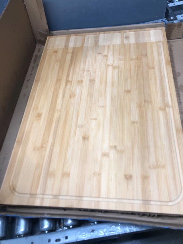 Photo 2 of 30 x 21 in Extra Large Bamboo Cutting Board and Stovetop Cover, Stove Top Cover Chopping Board with Detachable Legs and Juice Groove, Protector Board for Restaurant Kitchen Counter & Sink XXXL(30x21x3.3")