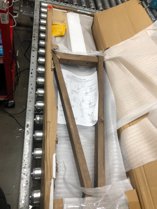 Photo 1 of Rustory Farmhouse Console Table, Solid Wood 2-Tier Sofa Table, Rustic Entryway Table for Hallway, Entryway, Living Room, Natural Rustic Natural Console Table