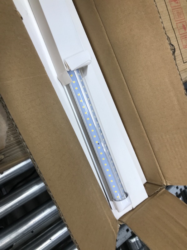 Photo 2 of (6-Pack) 8ft LED Shop Light Fixture, 110W 18500LM 6000K, Cold White, U Shape, Clear Cover, Hight Output, Linkable Shop Lights, T8 LED Tube Lights, 8 LED...
