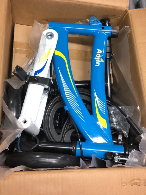 Photo 1 of Aojin Steerable Knee Walker Deluxe Medical Scooter for Foot Injuries Compact Crutches, 2022 Upgraded Model (Blue Plus) Blue/Black