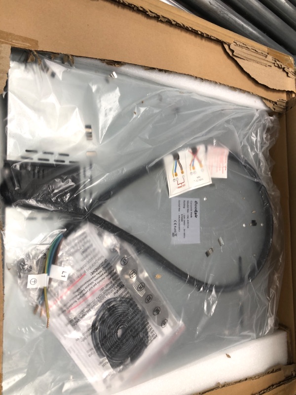 Photo 1 of Cooksir 24 Inch Electric Cooktop, 3 Burner Built-in Ceramic Cooktop 220-240V, 5700W Electric Stove Top with Residual Heat Indicator, Over-Temperature Protection, Knob Control, Wiring Required, No Plug 3-Zones-Knob