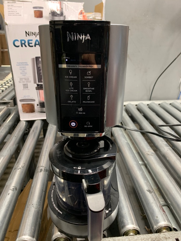 Photo 2 of Ninja NC301 CREAMi Ice Cream Maker, for Gelato, Mix-ins, Milkshakes, Sorbet, Smoothie Bowls & More, 7 One-Touch Programs, with (2) Pint Containers & Lids, Compact Size, Perfect for Kids, Silver Silver 7 Functions + (2) 16 oz. Pints