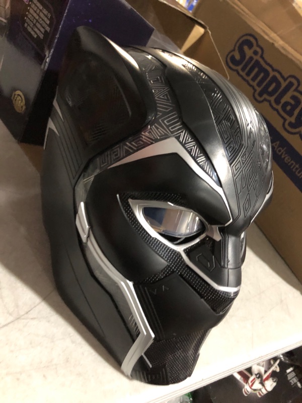Photo 1 of **DOES NOT POWER ON**
Marvel Legends Premium Electronic Role Play Helmet with Light FX and Flip-Up/Down Lenses, Black Panther Roleplay Item