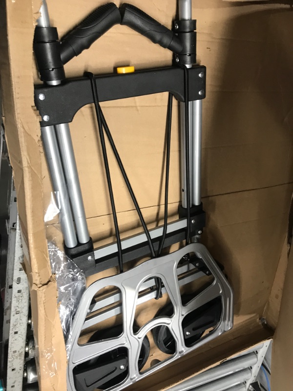 Photo 2 of 330 LB Capacity Folding Hand Truck Dolly Cart, Portable Aluminum Dolly Cart with Telescoping Handle and Rubber Wheels for Moving,Shopping,Travel,Office Use