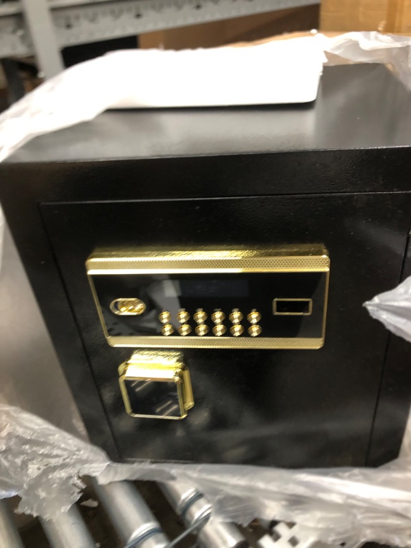 Photo 3 of 2.2 Cub Safe Box Fireproof Waterproof, Large Fireproof Safe with Fireproof Waterproof Bag, Digital Keypad Key, Inner Cabinet Box, LED Light, Home Safe Fireproof Waterproof for Money Jewelry Document Black Gold