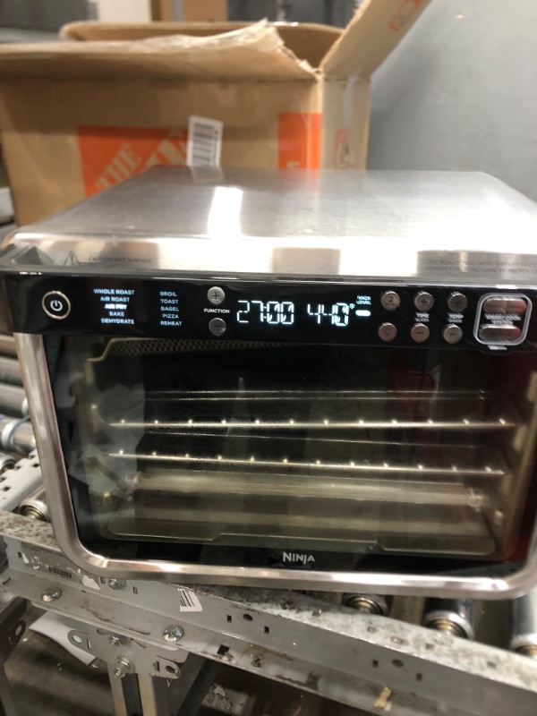 Photo 4 of Ninja DT251 Foodi 10-in-1 Smart XL Air Fry Oven, Bake, Broil, Toast, Air Fry, Roast, Digital Toaster, Smart Thermometer, True Surround Convection up to 450°F, includes 6 trays & Recipe Guide, Silver Stainless Steel Finish Convection Toaster Oven with Ther