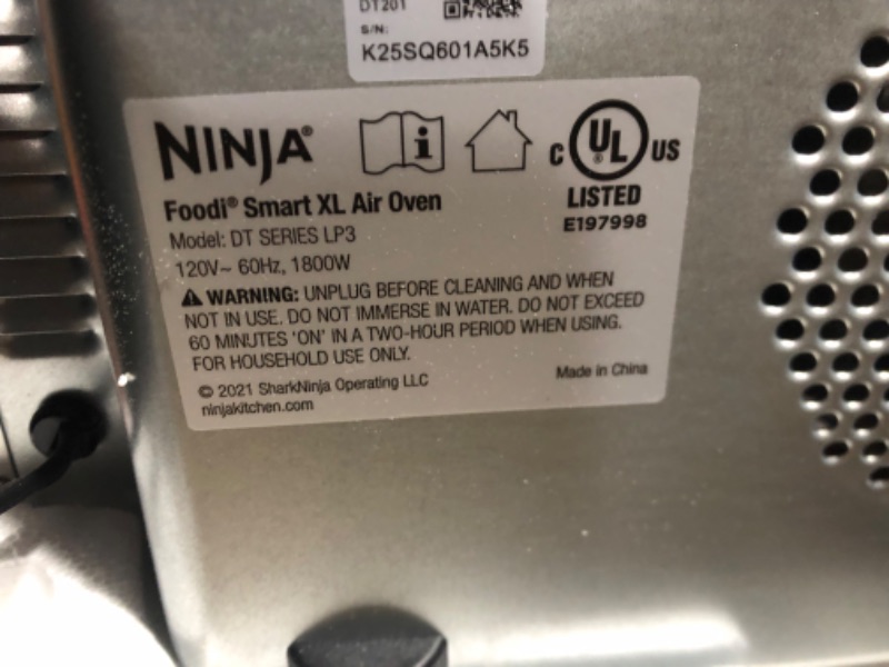 Photo 4 of **MINOR DAMAGE PREV USED**
Ninja DT201 Foodi 10-in-1 XL Pro Air Fry Digital Countertop Convection Toaster Oven 