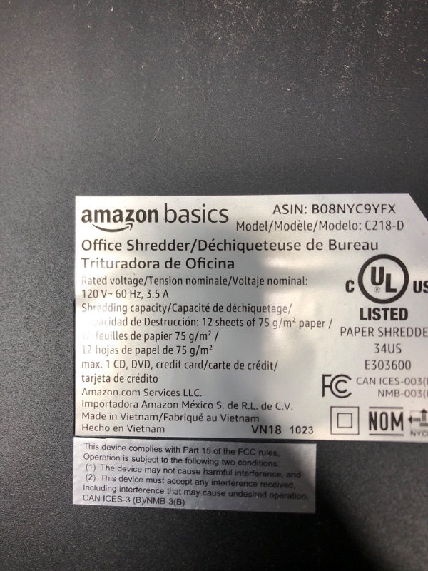 Photo 2 of Amazon Basics 12 Sheet Micro-Cut Paper,Credit Card and CD Shredder for Office/Home & Paper Shredder Sharpening & Lubricant Sheets - Pack of 24