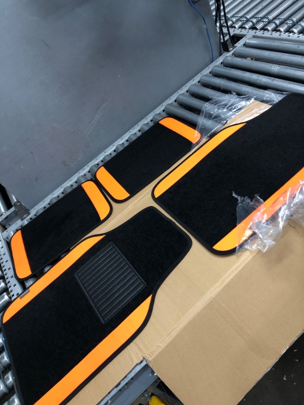 Photo 2 of FH Group Car Floor Mats - Carpet Floor Mats for Cars, Universal Fit Automotive Floor Mats, All Purpose Car Floor Mats, Carpet Protector Mat for Most Sedan, SUV, Truck Floor Mats Orange