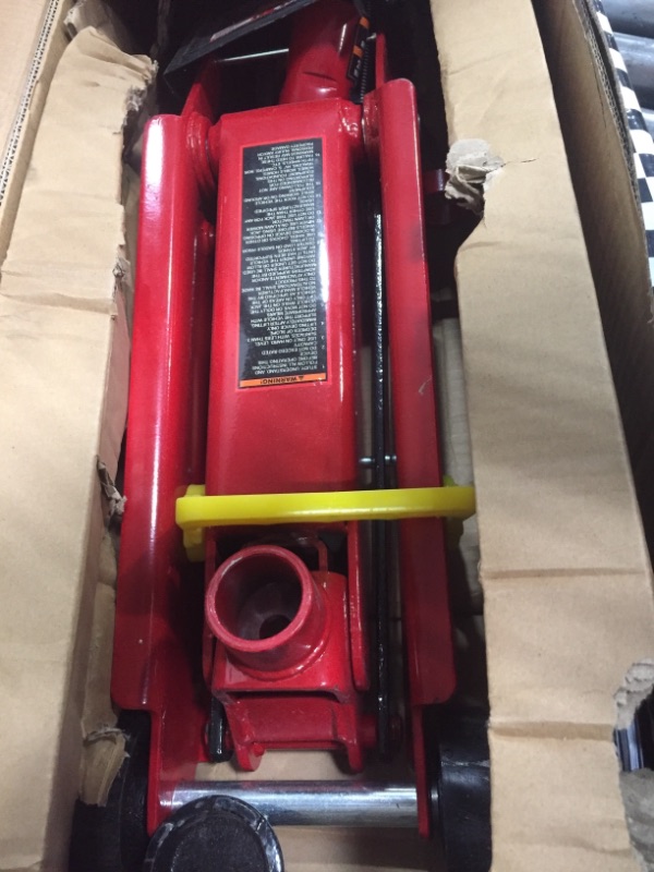 Photo 2 of Bundle of BIG RED T83006 Torin Hydraulic Trolley Service/Floor Jack with Extra Saddle, 3 Ton (6,000 lb) Capacity + BIG RED T43202 Torin Steel Jack Stands, 3 Ton (6,000 lb) Capacity, 2 Stands Red + Jack Stands