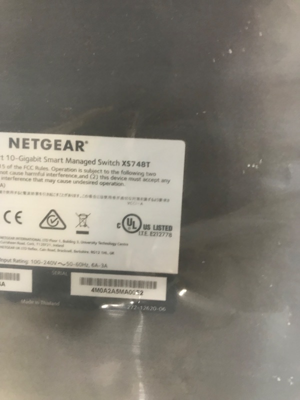 Photo 3 of NETGEAR 48-Port 10G Ethernet Smart Switch (XS748T) - Managed, with 4 x 10 Gigabit SFP+, Desktop or Rackmount, and Limited Lifetime Protection 44 Port | 10G | 4xSFP+