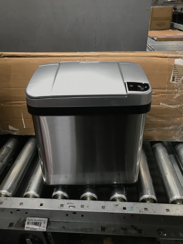 Photo 3 of **NONREFUNDABLE**FOR PARTS OR REPAIR**SEE NOTES**
Touchless 2.5 Gallon Sensor Garbage Can with AbsorbX Odor Filter and Fragrance, Touchless Automatic Stainless Steel Trash Bin, Perfect for Bathroom and Office 2 Gal Silver