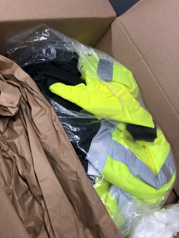 Photo 2 of PYRAMEX RJ3210L RJ32 Series Jackets Hi-Vis Lime Bomber Jacket with Quilted Lining - Size Large & Ergodyne - 6823 Black Wind-Proof Hinged Balaclava Face Mask (16823) Large Hi-vis Lime Bomber Jacket