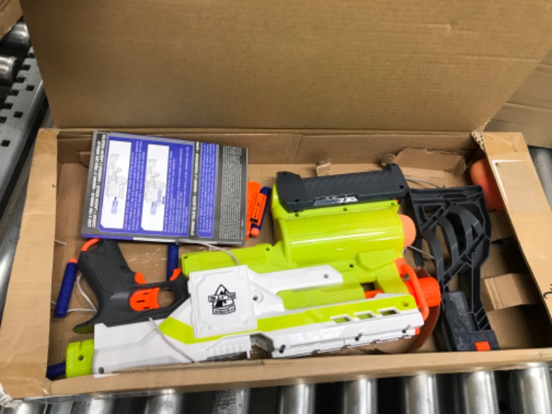 Photo 2 of ***USD - MISSING PARTS - UNABLE TO TEST***
NERF Modulus Demolisher 2-in-1 Motorized Blaster, Fires Darts and Rockets, Includes 10 Elite Darts