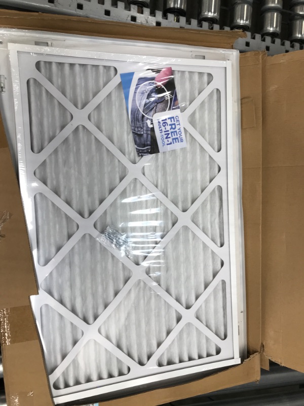 Photo 2 of 24" X 16" Return Air Filter Grille - Filter Included - Easy Plastic Tabs for Removable Face/Door - HVAC Vent Duct Cover - White [Outer Dimensions: 25.75w X 17.75h] 24 X 16