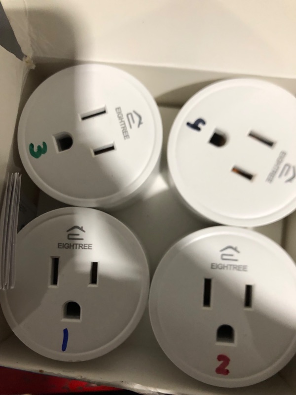Photo 1 of **MINOR DAMAGE WRITTEN ON**
EIGHTREE Smart Plug, 2.4GHz Wi-Fi Only, 4Packs 4 Pack