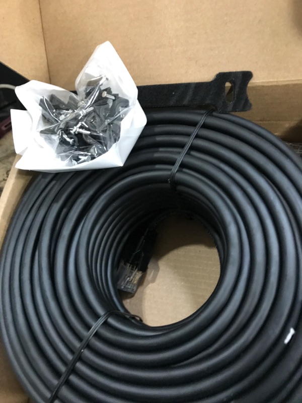 Photo 2 of Cat 8 Ethernet Cable, 100ft Heavy Duty High Speed Internet Network Cable, Professional LAN Cable, 26AWG, 2000Mhz 40Gbps with Gold Plated RJ45 Connector, Shielded in Wall, Indoor&Outdoor 100FT-CAT8