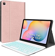 Photo 1 of JUQITECH Backlit Keyboard Case for Samsung-Galaxy-Tab S6 Lite 10.4" 2022/2020, Galaxy Tab S6 Lite SM-P610/P613/P615/P619 Smart Tablet Cover Case with Detachable Wireless Keyboard S Pen Holder, Black S6 Lite 10.4" S6 Lite 10.4" Black