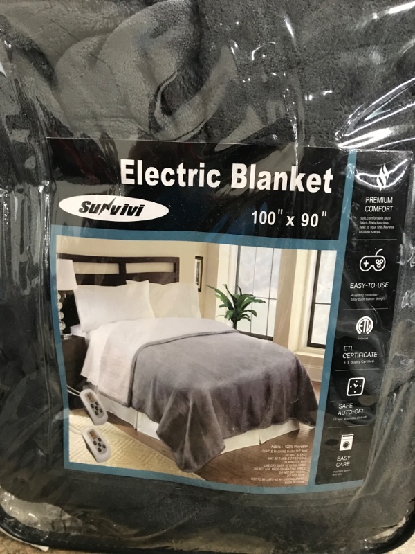 Photo 1 of ***SEE NOTE*** Electric Blanket King Size 100"x 90", Dual Controllers Heated Blanket, Reversible Faux Fur & Sherpa, Over-Heat Protect, 10 Heating Levels, ETL, Machine Washable
