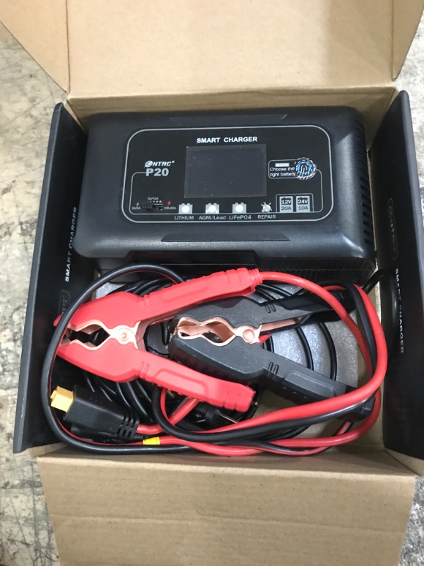 Photo 2 of 20-Amp Smart Battery Charger,Lithium,LiFePO4,Lead-Acid(AGM/Gel/SLA.) Car Battery Charger,Trickle Charger, Maintainer/deep Cycle Charger,12V/20A and 24V/10A,for Boat,Motorcycle,Lawn Mower,Golf cart.