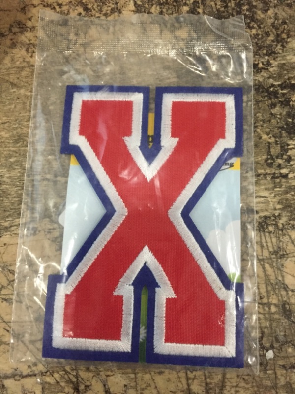 Photo 1 of Iron On Letters Patches Premium Quality - Letter for Clothing - Varsity Patch for Clothes Sew-Free - Super Glue - Sport Jersey Embroidered 4 1/2 Jackets Appliques Garment Letter_X RED/BLUE