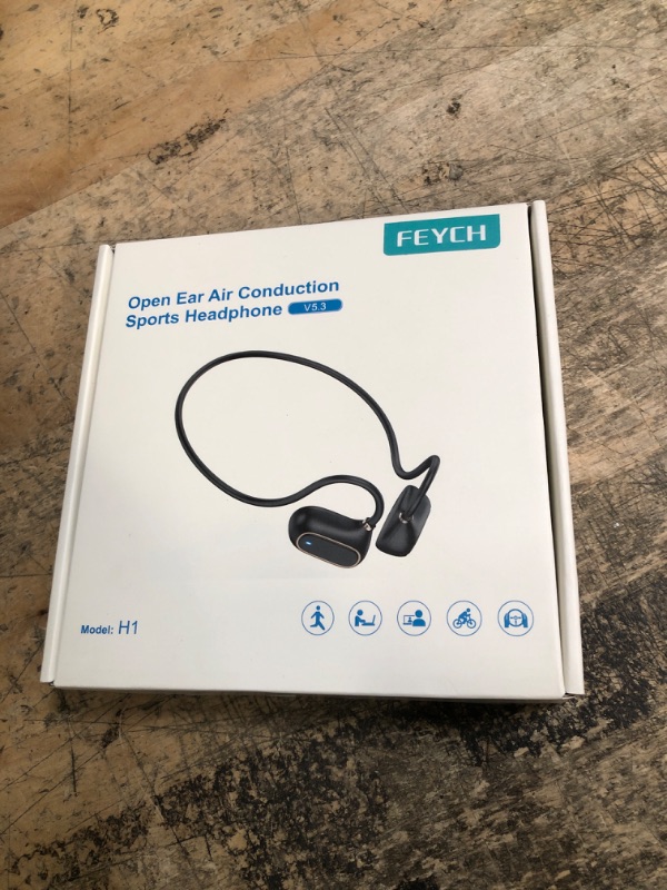 Photo 1 of F FEYCH Open Ear Wireless Sports Headphones, Bluetooth 5.0 Waterproof Sweatproof Headset with Mic for Sport Jogging Running Driving Cycling Hiking Indoor and Outdoor Use
