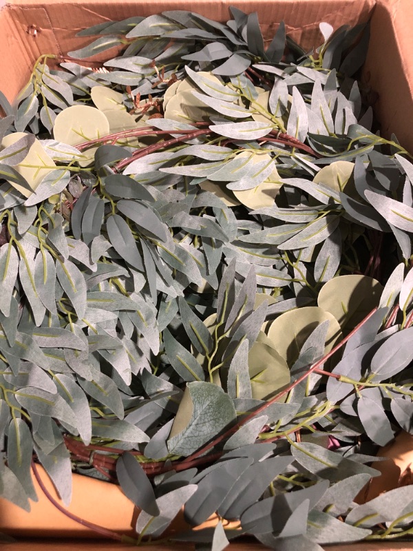 Photo 1 of * used * see images * 
9Ft Eucalyptus Garlands for Table Decor with Flowers - Terracotta Floral Garland for Arch -